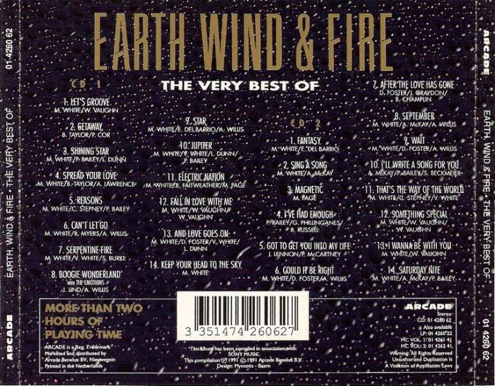 Ultratop Be Earth Wind Fire The Very Best Of 1991